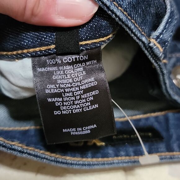 Express Premium Denim Dark Wash Embellished Bling Pocket Jean Skirt Size 10 NWT - Picture 6 of 6